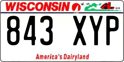 WI license plate 843XYP