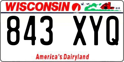 WI license plate 843XYQ