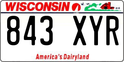WI license plate 843XYR