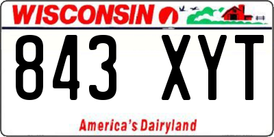 WI license plate 843XYT