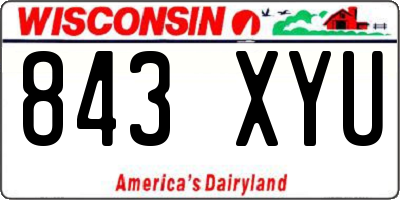 WI license plate 843XYU