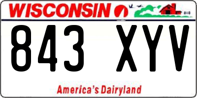 WI license plate 843XYV