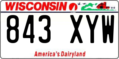 WI license plate 843XYW