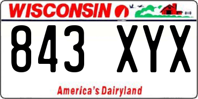 WI license plate 843XYX