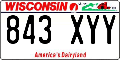 WI license plate 843XYY