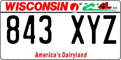 WI license plate 843XYZ
