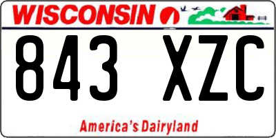 WI license plate 843XZC