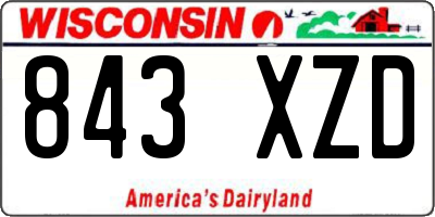 WI license plate 843XZD