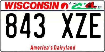 WI license plate 843XZE