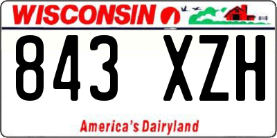 WI license plate 843XZH