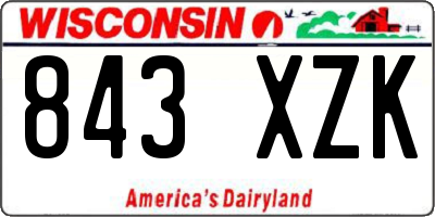 WI license plate 843XZK