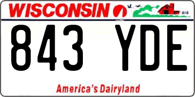 WI license plate 843YDE