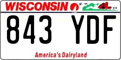 WI license plate 843YDF