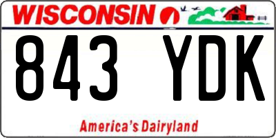 WI license plate 843YDK