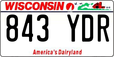 WI license plate 843YDR