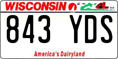 WI license plate 843YDS