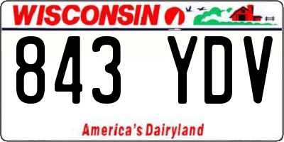WI license plate 843YDV