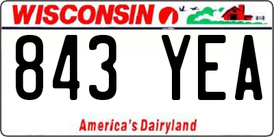 WI license plate 843YEA