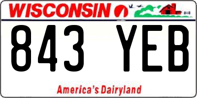 WI license plate 843YEB