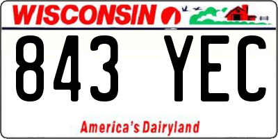 WI license plate 843YEC