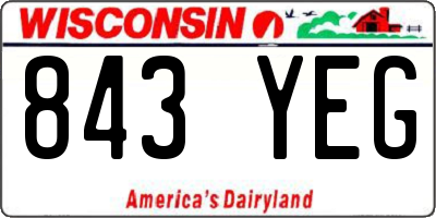 WI license plate 843YEG