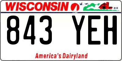 WI license plate 843YEH