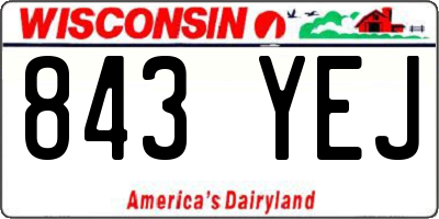 WI license plate 843YEJ