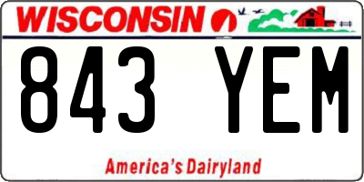 WI license plate 843YEM