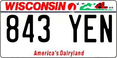 WI license plate 843YEN