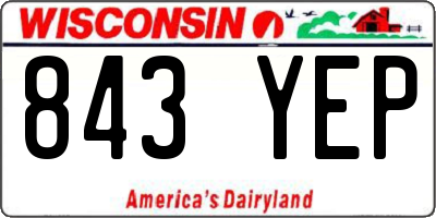 WI license plate 843YEP