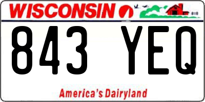 WI license plate 843YEQ