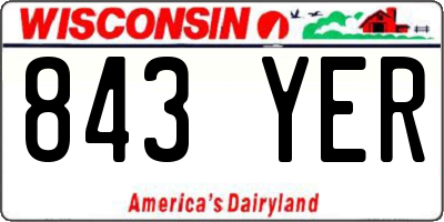 WI license plate 843YER