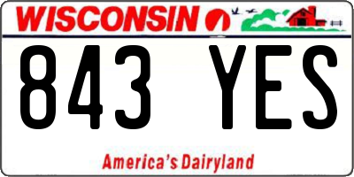 WI license plate 843YES