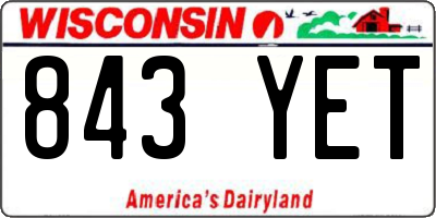 WI license plate 843YET