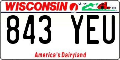 WI license plate 843YEU