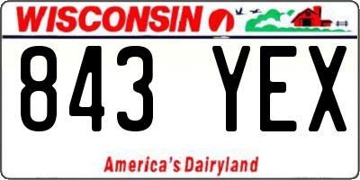WI license plate 843YEX