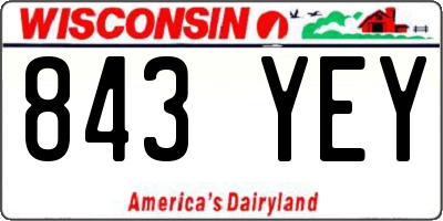 WI license plate 843YEY