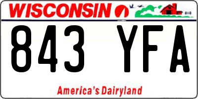 WI license plate 843YFA