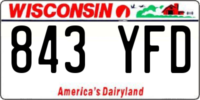 WI license plate 843YFD