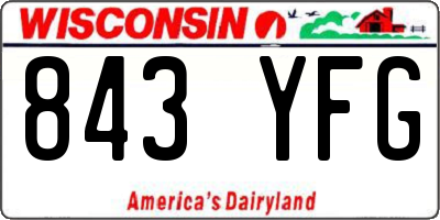 WI license plate 843YFG