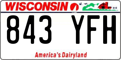 WI license plate 843YFH