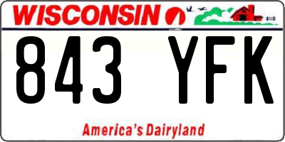 WI license plate 843YFK