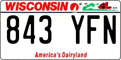 WI license plate 843YFN
