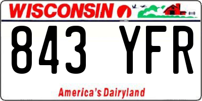 WI license plate 843YFR
