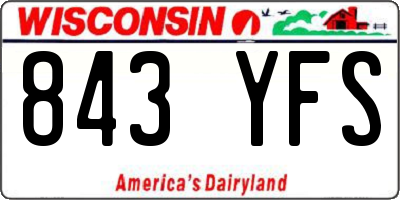 WI license plate 843YFS