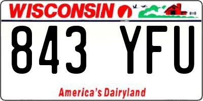 WI license plate 843YFU