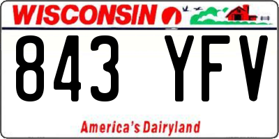 WI license plate 843YFV