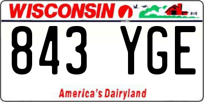 WI license plate 843YGE