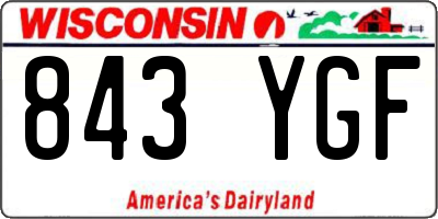 WI license plate 843YGF