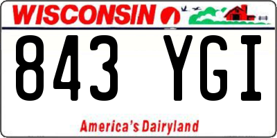 WI license plate 843YGI